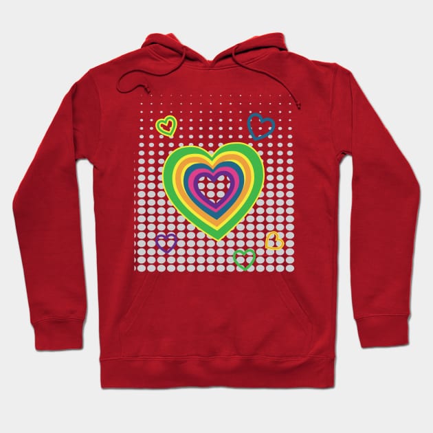 Rainbow Heart Beat Hoodie by markatos